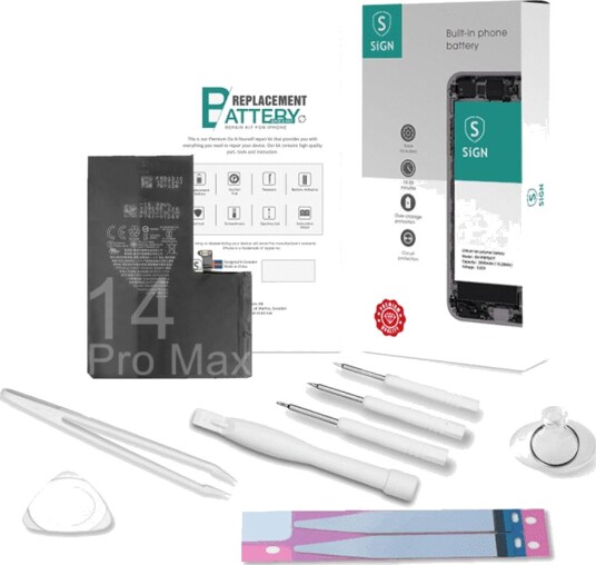 SiGN komplett batteribyttesett – iPhone 14 Pro Max