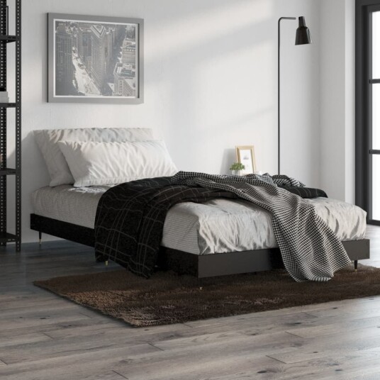 vidaXL Sengeramme svart 90x200 cm konstruert tre vidaXL Sengeramme svart 90x200 cm konstruert tre