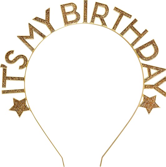 Club Green Hootyballoon Hårbøyle It’s My Birthday Gull i Metall One size HBMM377