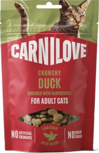 Carnilove Cat Crunchy Snack And med Bringebær 4x50g