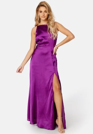 Bubbleroom Occasion Laylani Satin Gown Dark Purple 44