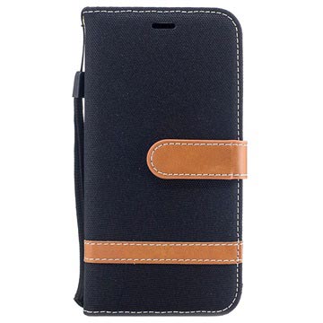 iPhone X / iPhone XS To Nyansers Jeans Lommebok-deksel Svart