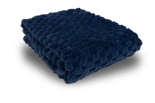 Nordstrand Home Pyntepute - 45x45 cm - Blå - Fake fur sofapute - Vaffel struktur - Nordstrand Home Pyntepute - 45x45 cm - Blå - Fake fur sofapute - Vaffel struktur -