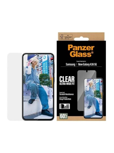 PanzerGlass Ultra Wide Fit Skjermbeskytter for Samsung Galaxy A37 med EasyAligner
