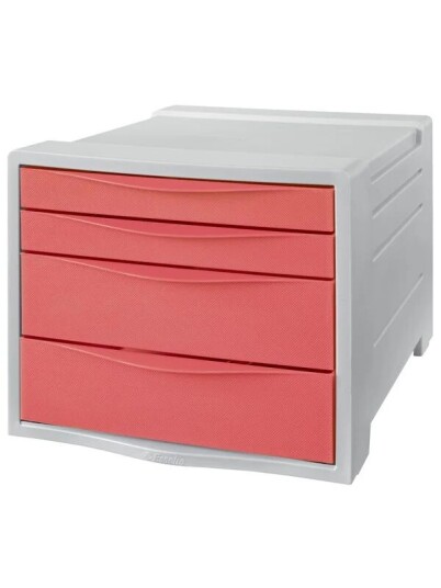 Esselte Colour'Breeze Drawer Cabinet 4 drawers Coral