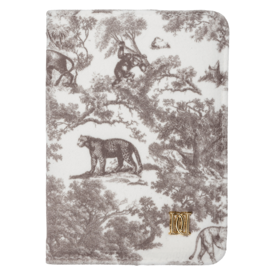 DARK Velvet Passport Cover Warm Taupe Savannah Pattern
