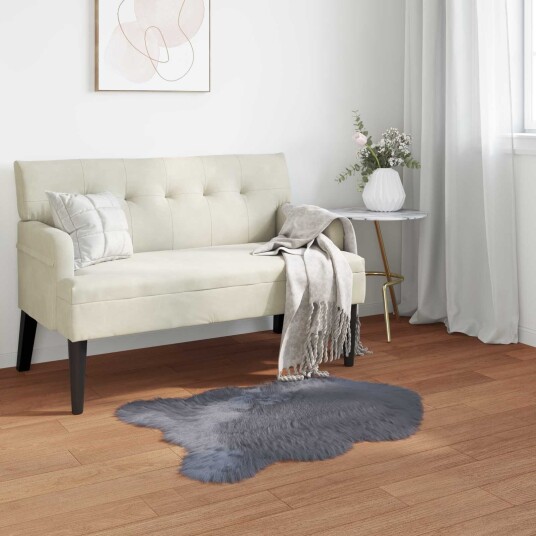 Faux Skinnmatte Tafalla Antrasitt 80 x 120 cm Polyester