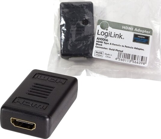LogiLink HDMI Adapter 1.3b Dobbel Hunn Sort