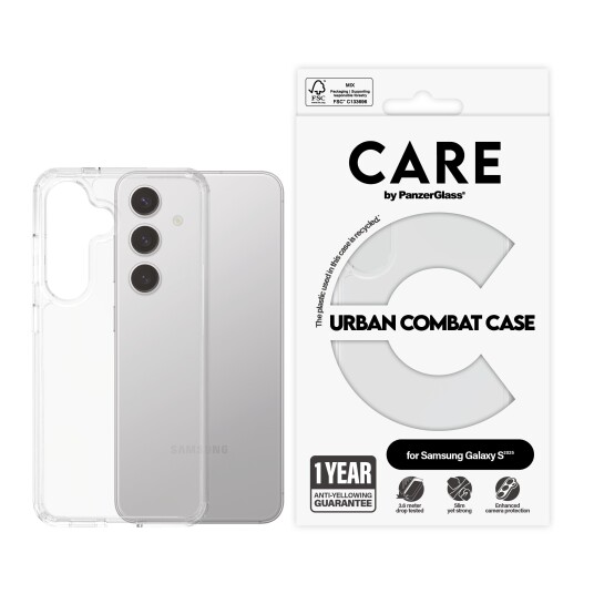 Panzerglass Urban Combat Gjennomsiktig Mobildeksel for Samsung Galaxy S25 Panzerglass Urban Combat Gjennomsiktig Mobildeksel for Samsung Galaxy S25