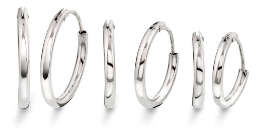 Pan Jewelry Øreringer i 925 sølv 3 pk 14/16/19 mm.