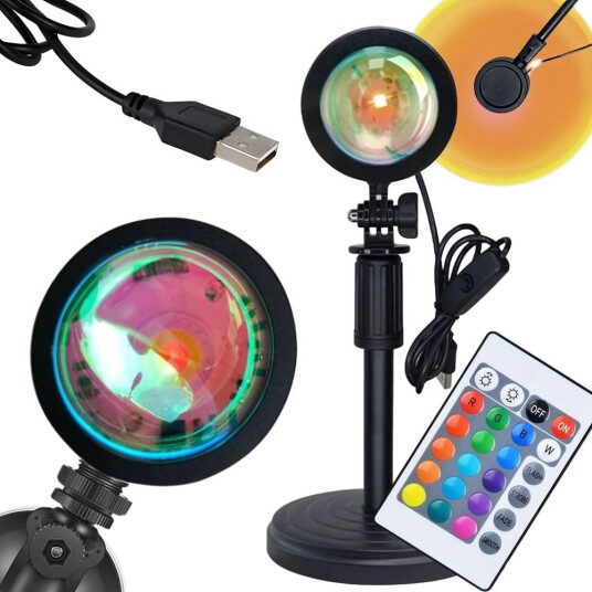 Solnedgangslampe Solnedgangslampe RGB Stemningsbelysning med fjernkontroll