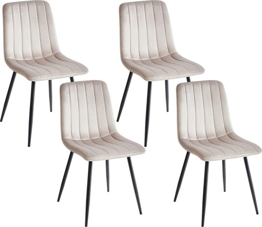 Sett med 4 spisestuestoler Kalispell - Beige, svart