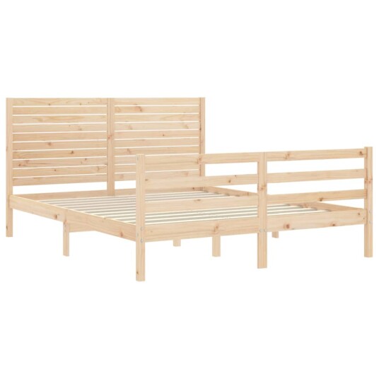 vidaXL Sengeramme med hodegavl 160x200 cm heltre 8720845402068