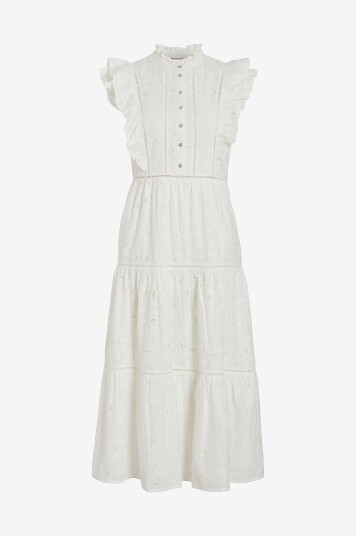 Rouge Vila - Kjole viCora S/L Midi Dress - Beige
