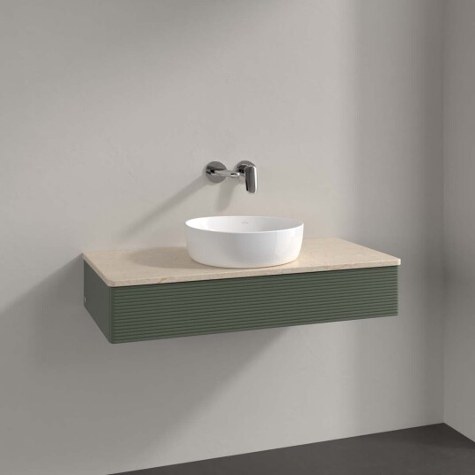 Villeroy & Boch Antao Servantskap med 1 skuff 100x50x19 cm m/lys Grønn Matt/Crème Villeroy & Boch Antao Servantskap med 1 skuff 100x50x19 cm m/lys Grønn Matt/Crème