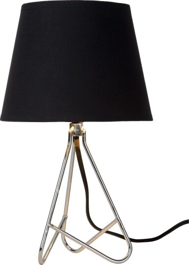 Gitta Bordlampe  Høyde 30 Cm  Krom Med Sort Skjerm