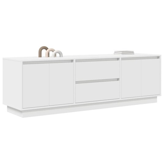 TV benk med LED lys hvit 160,5x41x50 cm TV benk med LED lys hvit 160,5x41x50 cm