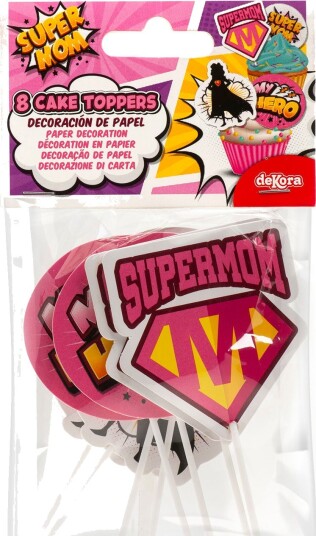 Kaketopper i Papir Supermom