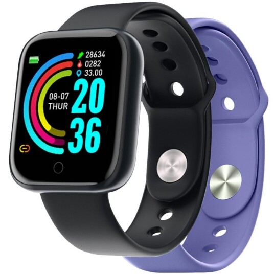 Celly Trainerbeat Smartwatch med två armband Svart + Lila