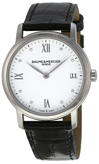 Baume & Mercier Dameklokke MOA10146 CLASSIMA Hvit/Lær Ø33 mm