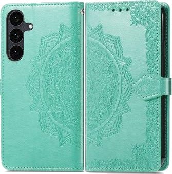 Samsung Galaxy S26 FE Mandala Lommebok-deksel med håndleddsstropp - mintgrønn Samsung Galaxy S26 FE Mandala Lommebok-deksel med håndleddsstropp - mintgrønn