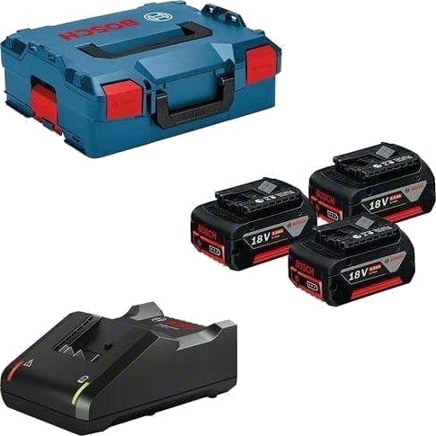 BOSCH. BATTERI 18V 5,0Ah x3 + LADER GAL 18V 40 +LB