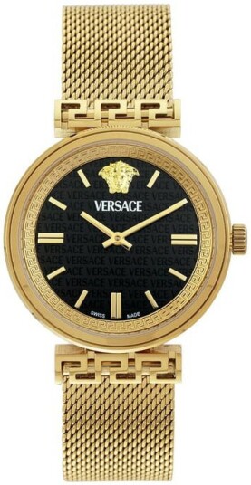 Versace Dameklokke VETCA0724 Mythos Sort/Gulltonet stål Ø36 mm