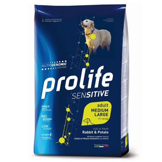 Prolife Sensitive Adult Medium/Large Kanin & Poteter For Voksne 10 kg Prolife Sensitive Adult Medium/Large Kanin & Poteter For Voksne 10 kg