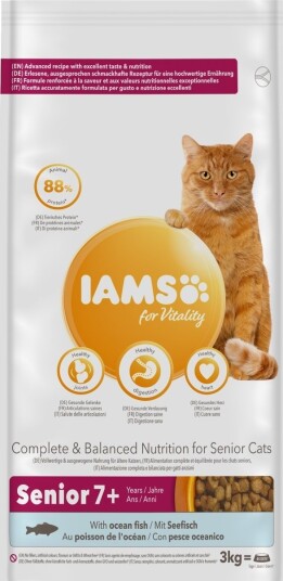 Iams Senior Vitality Havfisk Tørrfôr 3 kg