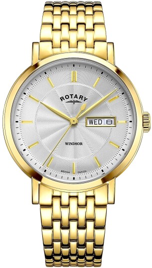 Rotary Herreklokke GB05423/02 Windsor Sølvfarget/Gulltonet stål Rotary Herreklokke GB05423/02 Windsor Sølvfarget/Gulltonet stål