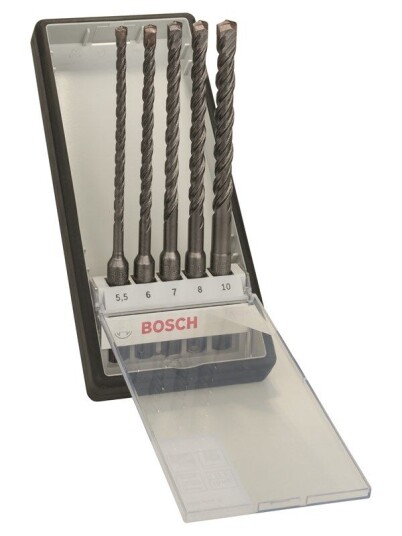 Bosch 5-delers Robust Line hammerbor-sett SDS plus-5 Ø 5,5,6,7,8,10 x 165mm