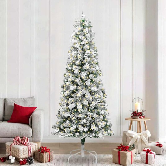Kunstig sammensatt juletre med LED stripelys 240 cm PVC