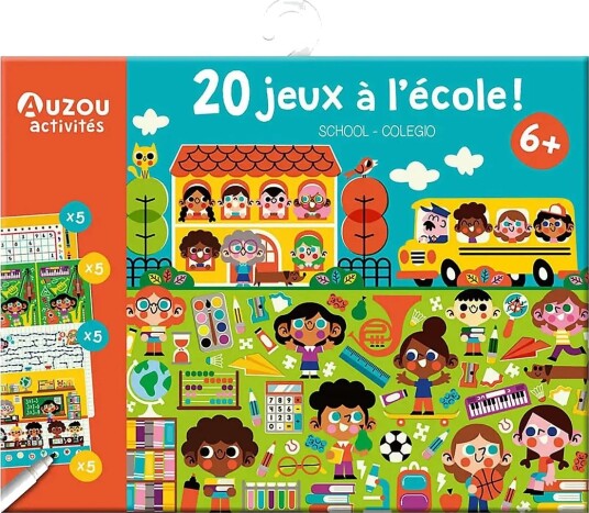 Auzou Activity Cards 20 School Games Multi/patterned ONE SIZE Auzou Activity Cards 20 School Games Multi/patterned ONE SIZE