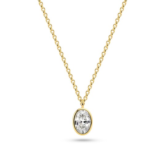 Sif Jakobs Jewellery Sardinien Ovale Necklace Gullfarge Hvit