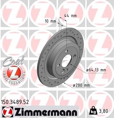 Bremseskive ZIMMERMANN 150.3489.52
