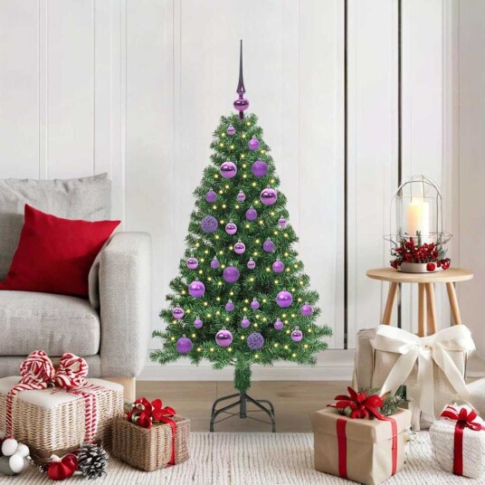  Kunstig juletre med 150 LED grønn 120 cm PVC og Stål og Plast