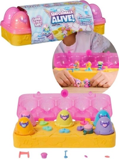 Hatchimals Alive lekesett eggkartong med 10+ overraskelser