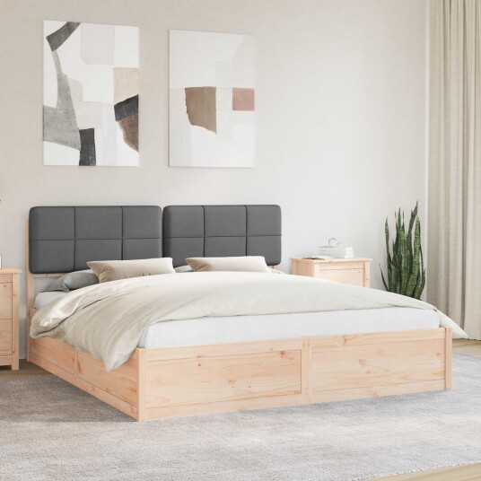 Sengeramme med Polstret Hodegjerde Mørkegrå 180 x 200 cm Sengeramme med Polstret Hodegjerde Mørkegrå 180 x 200 cm