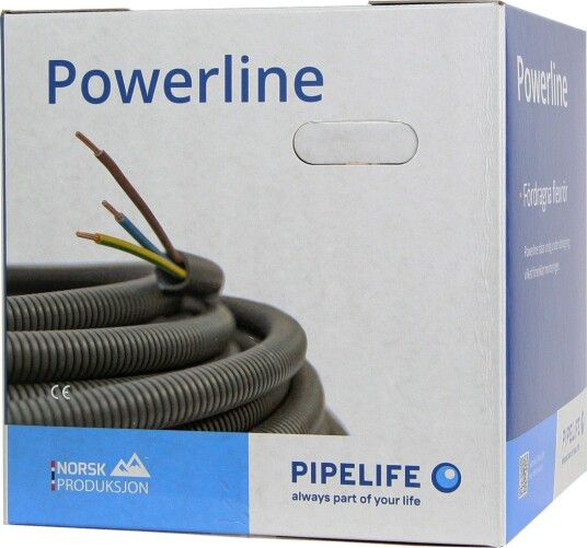 Pipelife Kabel PowerLine Ferdigtrukket K-Rør 16 mm IFLI 2 × 1/1 mm² 50 m Rød