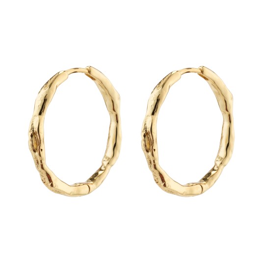 Pilgrim EDDY organisk formede store hoops gullbelagt Pilgrim EDDY organisk formede store hoops gullbelagt