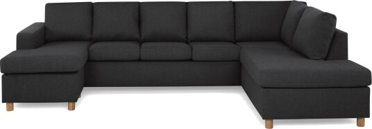 Crazy 5 seters Høyrevendt U formet X Large Sofa med Divan og Sjeselong i Stoff Antrasitt Crazy 5 seters Høyrevendt U formet X Large Sofa med Divan og Sjeselong i Stoff Antrasitt