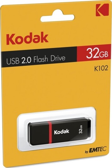 Kodak K102 Usb-Flashstasjon 32 Gb Usb 2.0 Svart Rød Kodak K102 Usb-Flashstasjon 32 Gb Usb 2.0 Svart Rød
