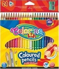 Colorino Fargekritt 24 Stk - Trekantede For Barn + Viskelær