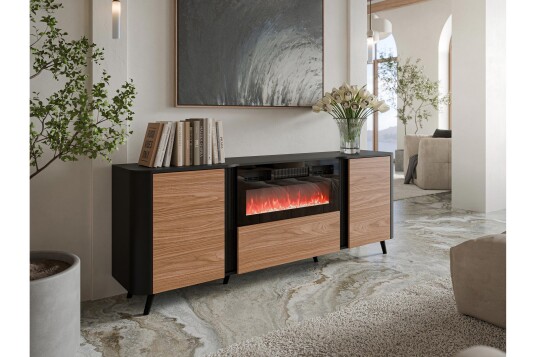 Kommode Clement 200 cm   Svart/Brun