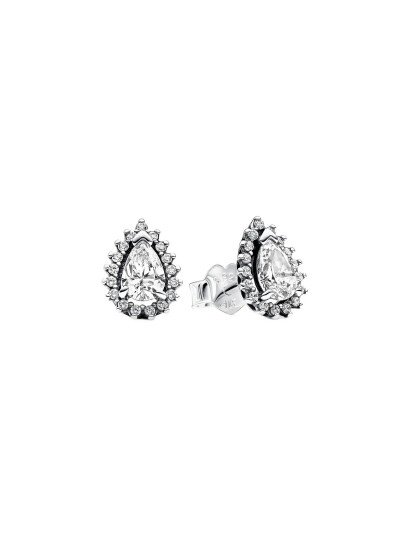 PANDORA Sterling Silver Stud Earrings With Clear Cubic Zirconia Silver One Size PANDORA Sterling Silver Stud Earrings With Clear Cubic Zirconia Silver One Size
