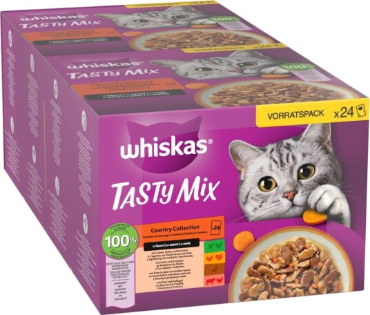 Whiskas Våtfôr Tasty Mix Porsjonsposer Country Collection I Saus 6 Sorter 96 X 85 G Whiskas Våtfôr Tasty Mix Porsjonsposer Country Collection I Saus 6 Sorter 96 X 85 G