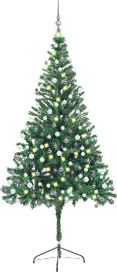 vidaXL Kunstig juletresett med LED og kuler 210 cm 910 grener