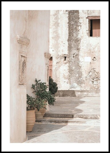 Rustic Mediterranean Street Plakat Plakat / 21x30cm