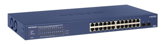 Netgear Smart Gs724tpv2 Switch - Smart - 24 X 10/100/1000 (Poe+) + 2 X 1000Base-X Sfp (Opplink) - Rackmonterbar - Poe+ (190 W)