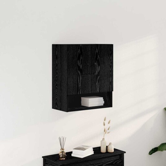 Veggskap svart eik 60x30x70 cm laget av tre Veggskap svart eik 60x30x70 cm laget av tre